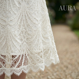 Women's Lace Midi Dress | Elegant Scoop Neckline