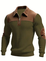 Men's Zip Collar Sweater | Colour-Block Design & Comfort Fit 3