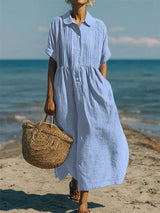 Women's Collared Shirt Dress | Comfortable Button-Front Design