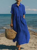 Women's Collared Shirt Dress | Comfortable Button-Front Design