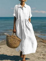 Women's Collared Shirt Dress | Comfortable Button-Front Design