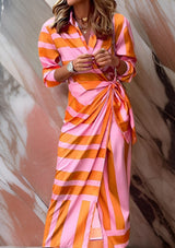 Amelia | Striped Wrap Dress for Every Occasion 0
