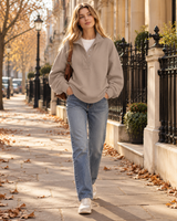 Women's Henley Sweatshirt | Oversized Fit & Snap Button Placket 5
