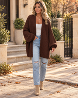 Women's Oversized Cardigan | Open Front & Long Sleeves 1