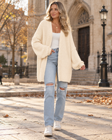 Women's Oversized Cardigan | Open Front & Long Sleeves 4