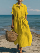Women's Collared Shirt Dress | Comfortable Button-Front Design