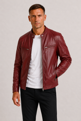 Men's Biker Jacket | Zip-Front & Structured Fit 1