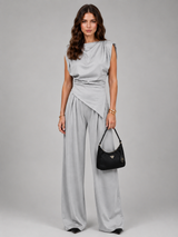 Women Jumpsuit | Wide-Leg & Draped Asymmetric Waist