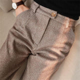 Denna | Men's Herringbone Pleated Pants 0