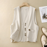 Emma – Women’s Relaxed Button Vest 0