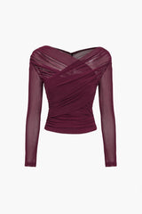 Fern | Women's Ruched Mesh Long Sleeve Top 0