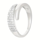 Adjustable ring displayed on hand showing fit