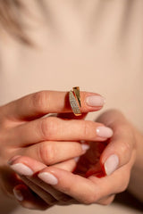 Ring detail highlighting adjustable band feature