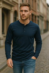 HARRINGTON OXFORD | LONG-SLEEVE HENLEY SHIRT FOR MEN 8