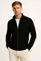 Harrington Oxford | Men's Cardigan Grey Ribbed Knit Lightweight Casual and Formal Design for Men 3