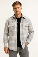 Harrington Oxford | Men's Casual Shirt  Long Sleeve Checkered Khaki 0