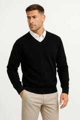 Harrington Oxford | Men's Pullover V-Neck Slim Fit Elegant Casual Wear 0