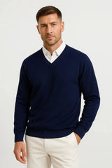 Harrington Oxford | Men's Pullover V-Neck Slim Fit Elegant Casual Wear 2