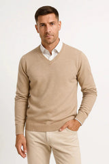 Harrington Oxford | Men's Pullover V-Neck Slim Fit Elegant Casual Wear 3