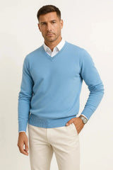 Harrington Oxford | Men's Pullover V-Neck Slim Fit Elegant Casual Wear 4