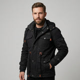 Harrington Oxford | Men's Winter Jacket Army Green Fleece Thermal Hooded Jacket Casual Outdoor Jacket 3