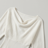 Helga – Draped Batwing Sleeves Dress 2