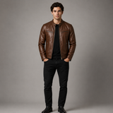 Jacket | Men's Biker Jacket Zip Front
