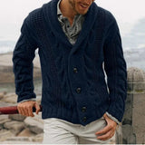 James | Men's Shawl Collar Cable Knit Jacket 0