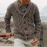 James | Men's Shawl Collar Cable Knit Jacket 1