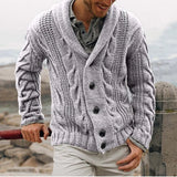 James | Men's Shawl Collar Cable Knit Jacket 3