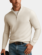 Men's Half Zip Jumper | Ribbed Funnel Neck