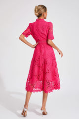 Women's Lace Midi Dress | Elegant Scoop Neckline