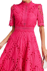 Women's Lace Midi Dress | Elegant Scoop Neckline