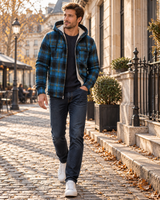 Men's Checked Jacket | Sherpa Lined & Hooded 5