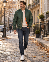 Men's Quilted Bomber Jacket | Warm Padded Lining 6