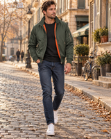 Men's Quilted Bomber Jacket | Warm Padded Lining 4