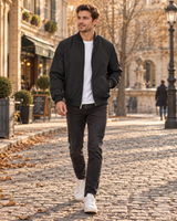 Men's Bomber Jacket | Zipped & Ribbed Trim 4