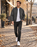 Men's Bomber Jacket | Zipped & Ribbed Trim 5