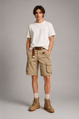 Men's Cargo Shorts | Multi-Pocket Design & Contrast Waistband