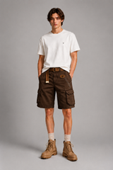 Men's Cargo Shorts | Multi-Pocket Design & Contrast Waistband