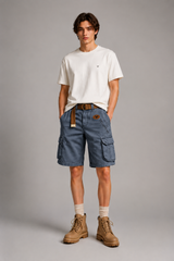 Men's Cargo Shorts | Multi-Pocket Design & Contrast Waistband