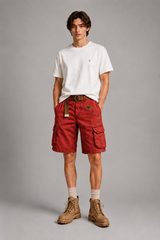Men's Cargo Shorts | Multi-Pocket Design & Contrast Waistband