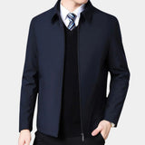 Men's Fall Jacket with Zipper and Classic Collar 0