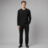 Men's Henley Shirt Long Sleeve | Buttoned & Ribbed Comfort