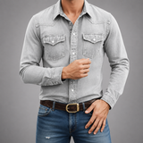 Men's Long Sleeve Polo | Snap-Button Western Shirt