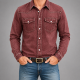 Men's Long Sleeve Polo | Snap-Button Western Shirt