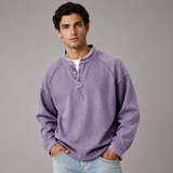 Men's Long Sleeve Shirt | Stand Collar & Button Placket