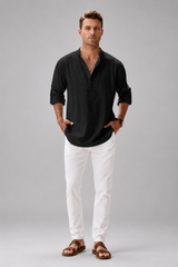 Men's Polo Shirt | Relaxed Fit & Henley Collar