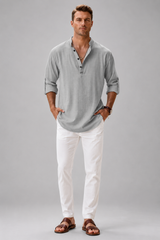 Men's Polo Shirt | Relaxed Fit & Henley Collar