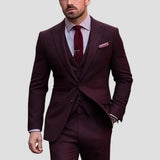 Men's Three-Piece Suit Tailored Slim Fit Blend for Weddings and Groomsmen 2